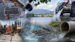 Zug plant Markierungen f&uuml;r Strassenabl&auml;ufe: Details zu Technik, Kosten, Regeln und Umsetzung. Wie die Stadt direkte Einleitungen in Gew&auml;sser reduzieren will.
