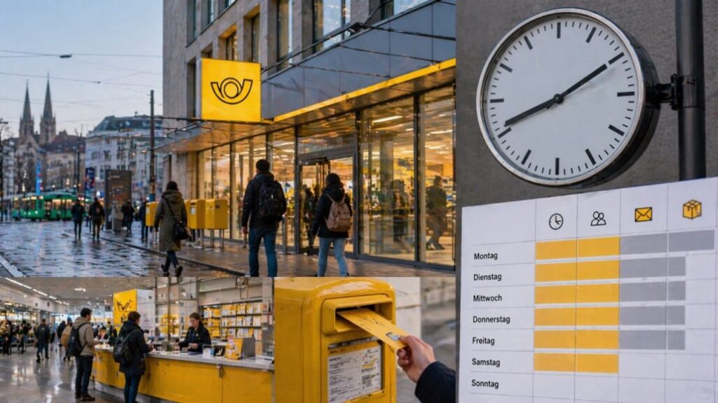 Hauptpost Basel im Überblick: Öffnungszeiten, Post Basel SBB, Tarife, Services, Adresse und Angebote. Alle wichtigen Infos zur Nutzung der Post in Basel kompakt erklärt.