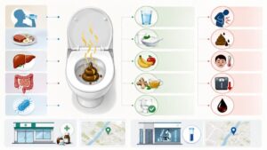 Stuhl riecht nach Ammoniak? Ursachen wie Dehydrierung, Eiweiss, Darmflora oder Antibiotika &ndash; plus Warnzeichen, Hausmittel, Apotheken und Labore in Basel.