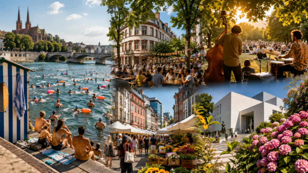 Basel am Wochenende 22./23. August 2026: Entdecken Sie Gundeli Fest, Rheinschwimmen, Gartenkonzerte, Museen und Märkte – mit Terminen, Orten und Tipps für ein abwechslungsreiches Wochenende.