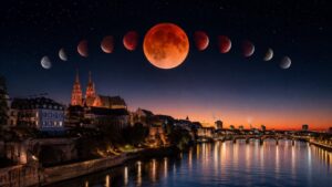 Blutmond Basel 2026 am 28. August: Wann die partielle Mondfinsternis beginnt, wann das Maximum erreicht wird, wie lange sie sichtbar bleibt und wo der Mond &uuml;ber Basel am besten zu sehen ist.