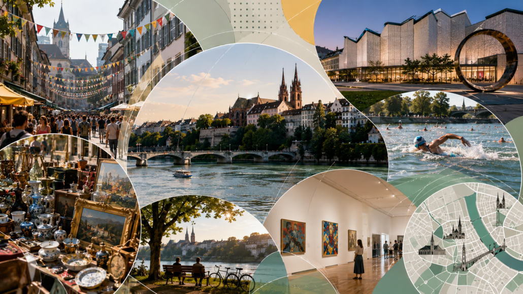 Basel am Wochenende 29./30. August 2026: Kunsttage Basel, Super Saturday, Theaterfestival, Rheinschwimmen, Flohmarkt am Petersplatz &ndash; Events, Zeiten, Preise und Tipps.