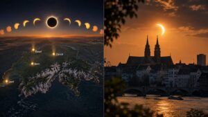 Sonnenfinsternis 2026 in Basel: genaue Uhrzeit, maximale Bedeckung, Sonnenuntergang sowie die besten Beobachtungsorte in Basel, im Leimental, im Baselland und auf der Schafmatt.